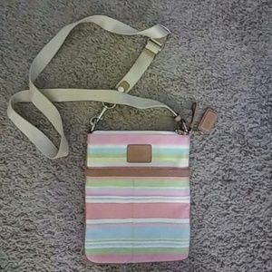 Coach striped crossbody