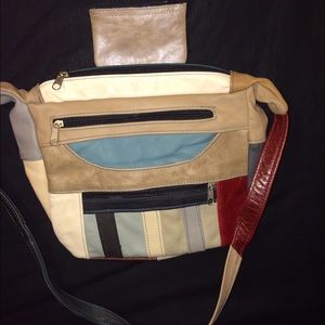 Vintage 90's Color Block Hobo Handbag