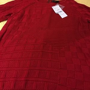 New! Patterned Knit Sweater - Red - XL