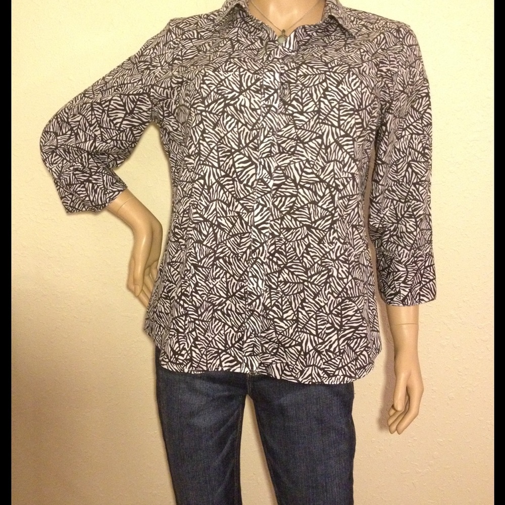 Chico's NO-IRON Women's abstract shirt size 2