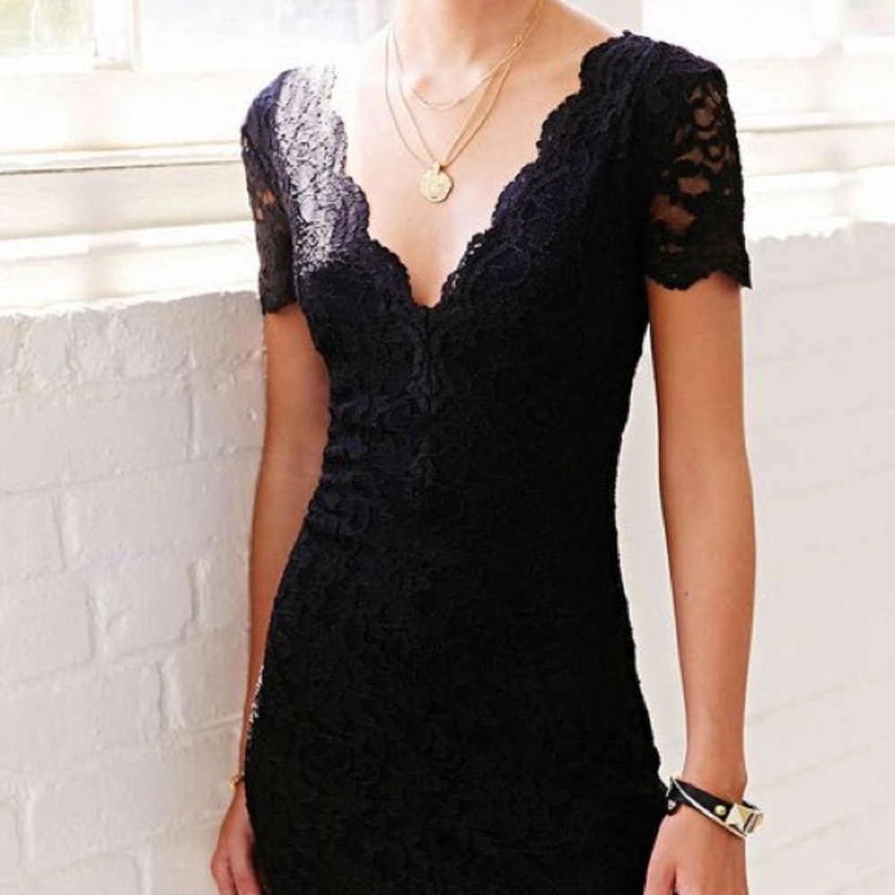 Urban outfitters black lace bodycon dress