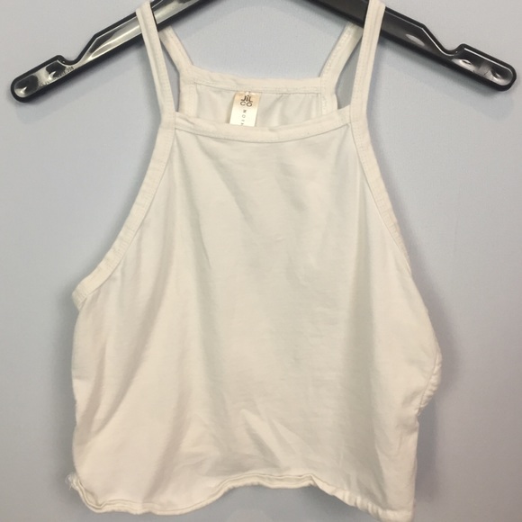 white halter crop top with side cutouts - Picture 1 of 3