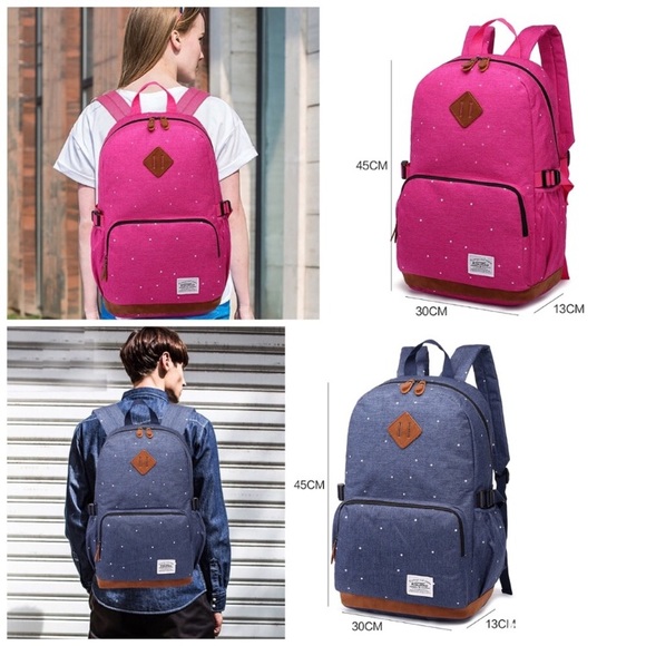 Handbags - 💜LastOne each Color‼️Canvas Polka Dot Backpack