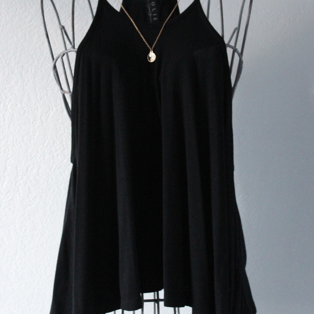 Black Flowy Halter Top