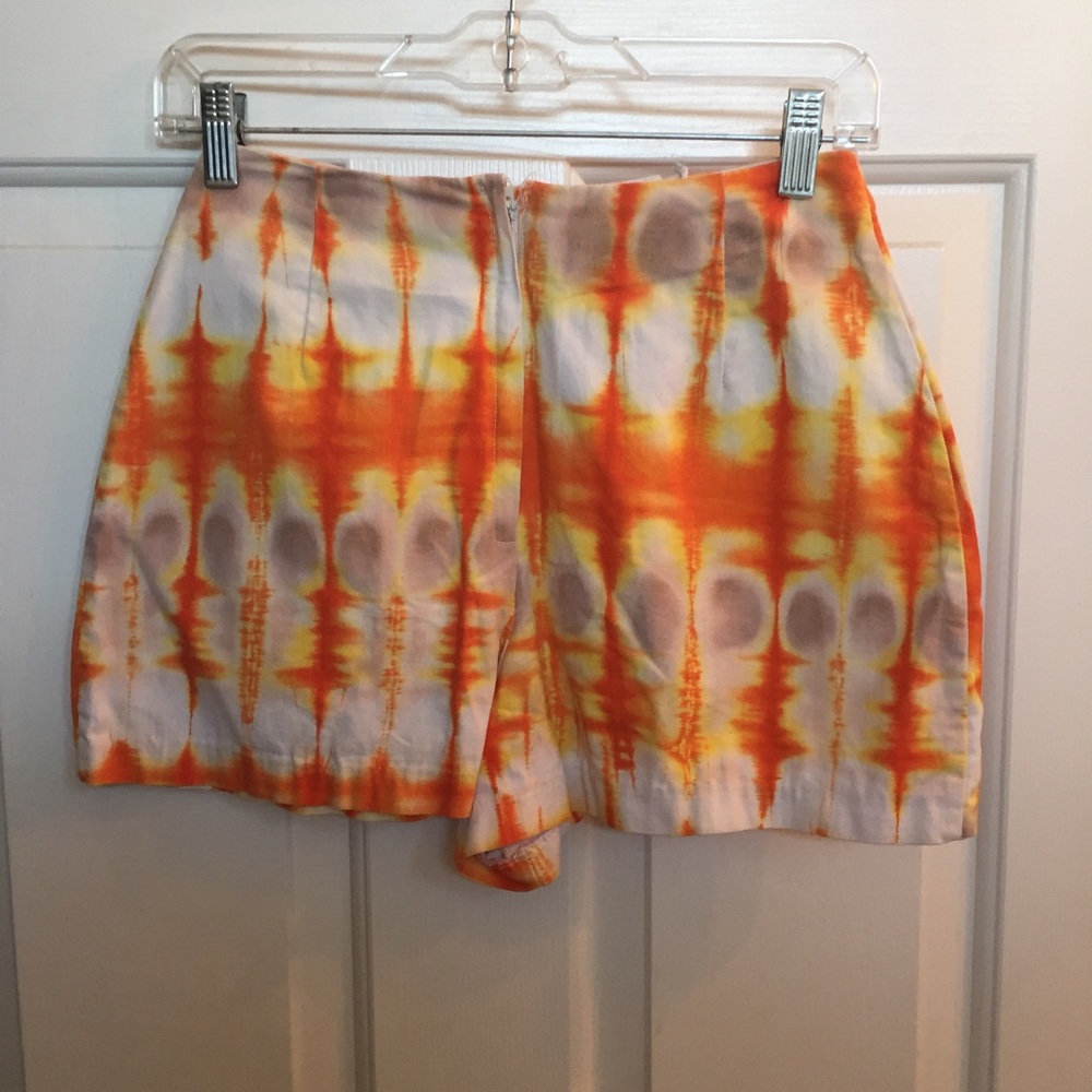 Tie Dye Orange Butterfly Shorts - Picture 2 of 2