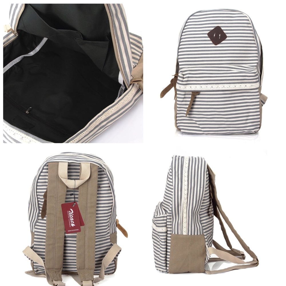 🚨LAST ONE🚨Classic Stripes Canvas Backpack - Picture 3 of 5