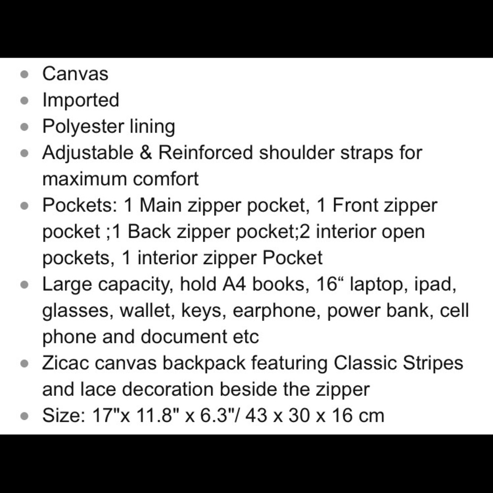 🚨LAST ONE🚨Classic Stripes Canvas Backpack - Picture 4 of 5