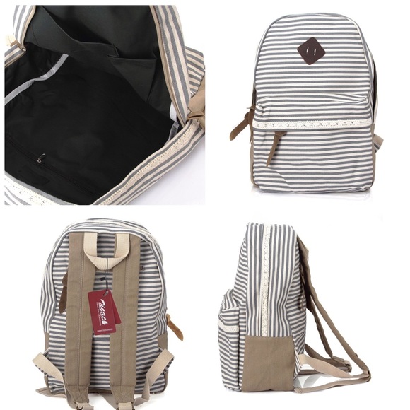 🚨LAST ONE🚨Classic Stripes Canvas Backpack - Picture 3 of 5