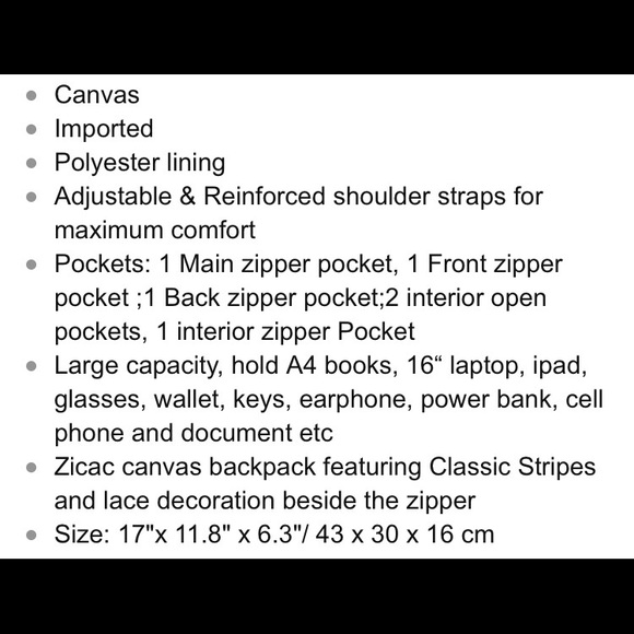 🚨LAST ONE🚨Classic Stripes Canvas Backpack - Picture 4 of 5