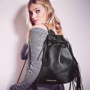 Victoria's Secret Drawstring Fringe Backpack