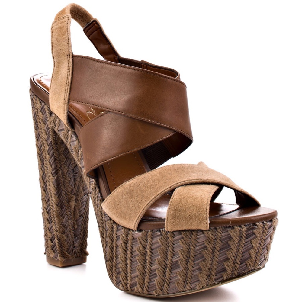 Jessica Simpson Charli Mahogany Camel Heels