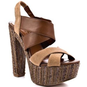 Jessica Simpson Charli Mahogany Camel Heels
