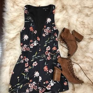 Floral Navy Blue Jumpsuit Romper Kendal Kylie