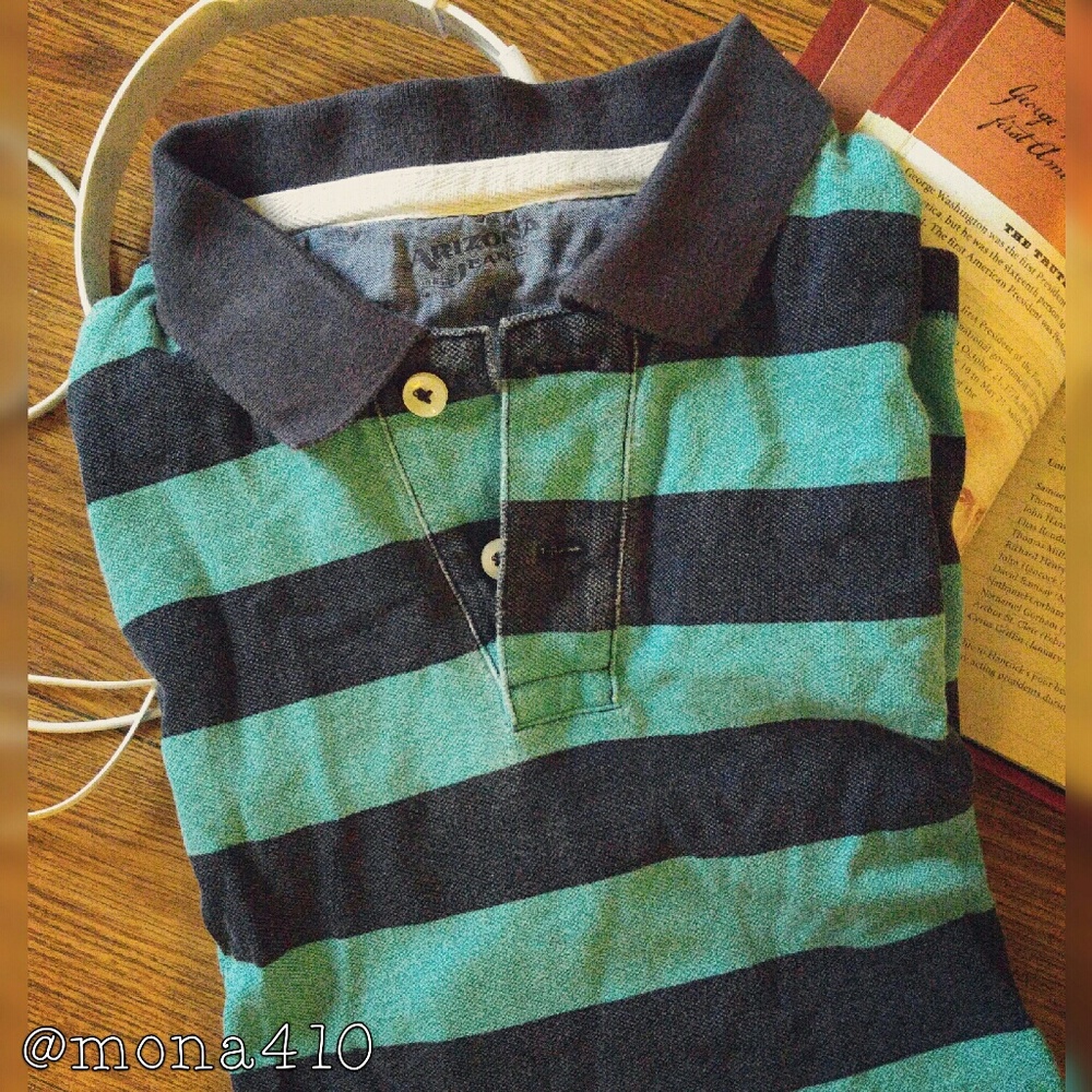 Arizona Jean Co. Striped Polo Shirt
