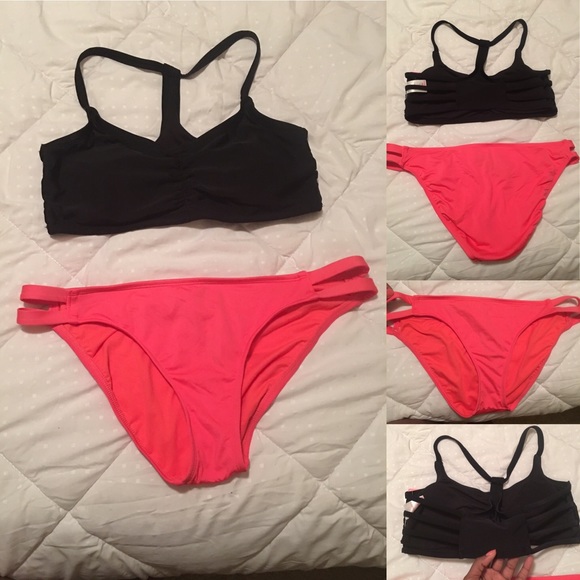 NEW bikini! D/DD bra top XL bottom Mossimo pinky - Picture 2 of 4