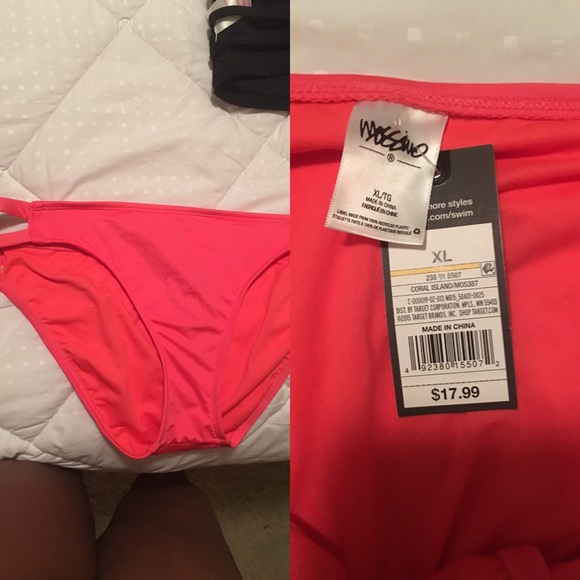 NEW bikini! D/DD bra top XL bottom Mossimo pinky - Picture 3 of 4