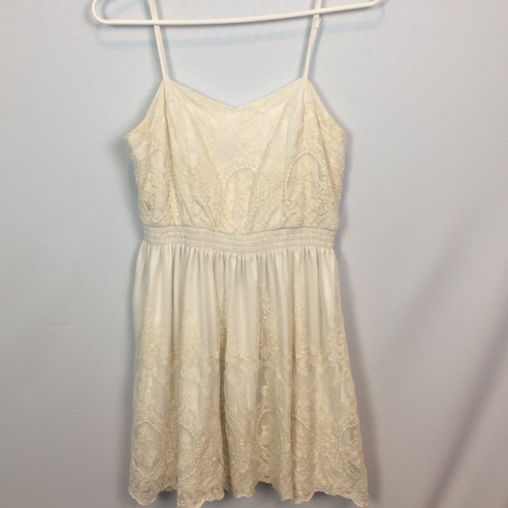 pins and needles cream lace dress
