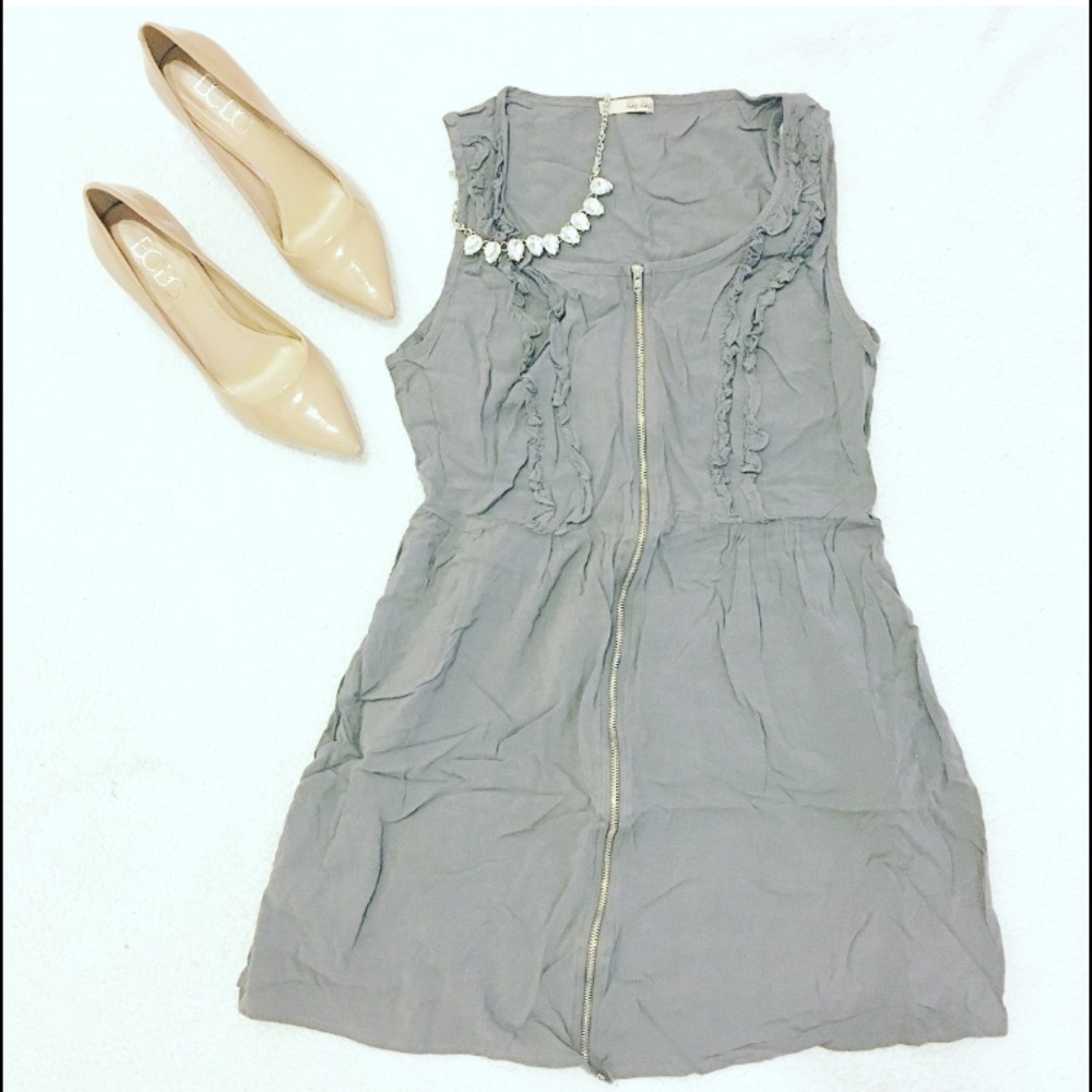 Be Bop | Gray Zip-up Dress