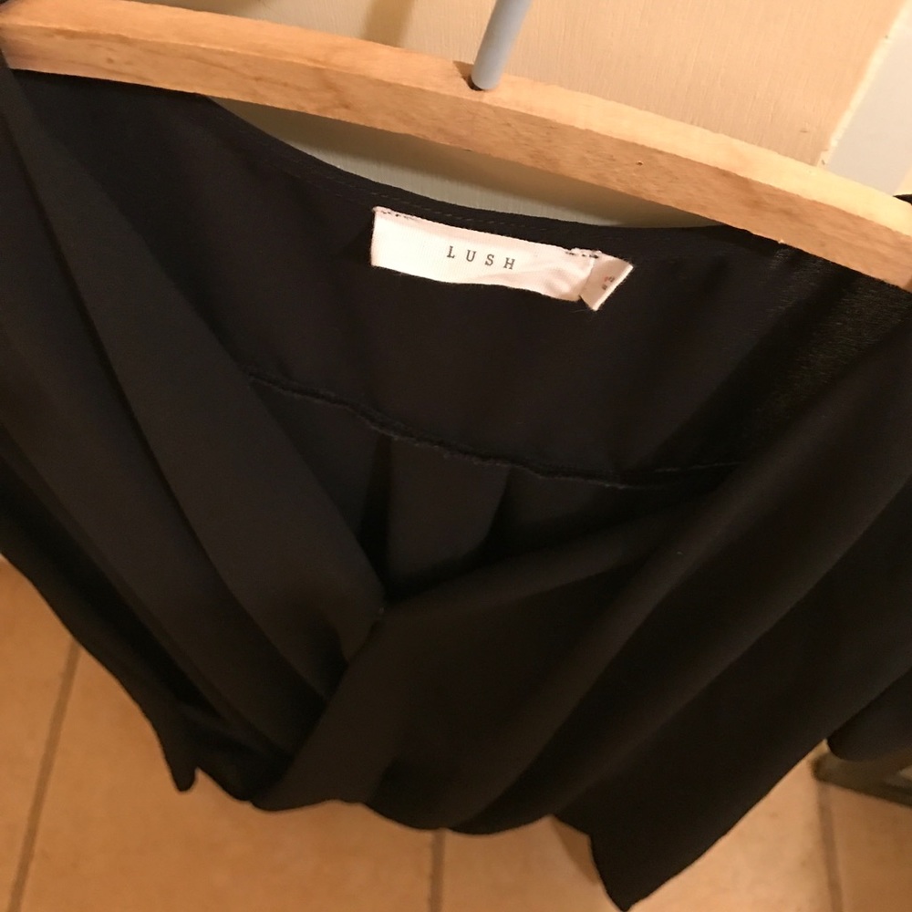 Lush Black Surplice Top