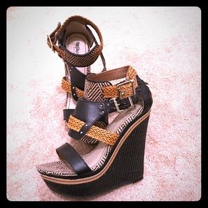 Rattan Wedge Platform Sandal