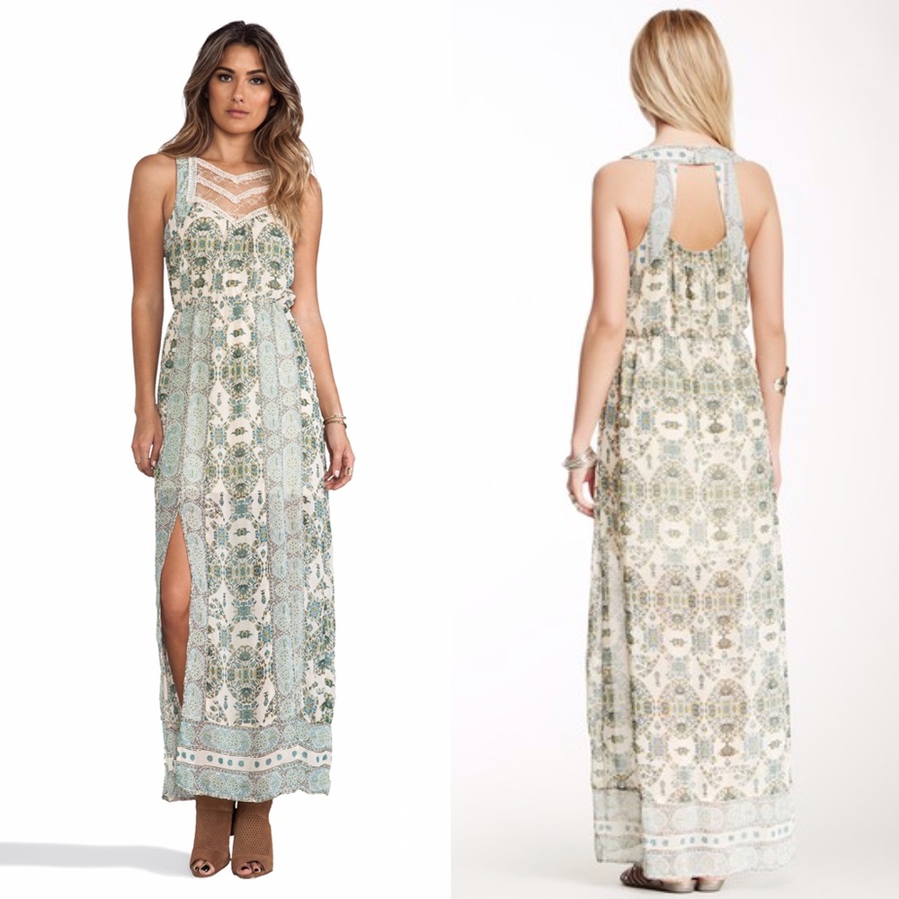 Free People Moroccan Printed Maxi Dress in Ivory