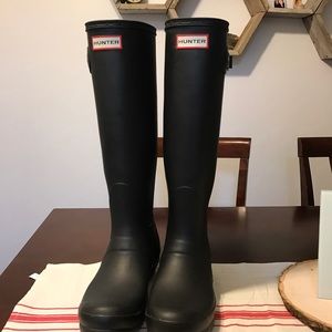 Hunter boots black matte