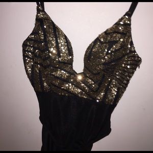 Gold glitter bodysuit