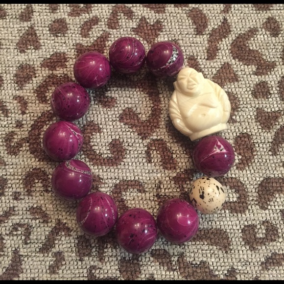 Handmade! BNWT Buddha oversized stretch bracelet - Picture 2 of 5