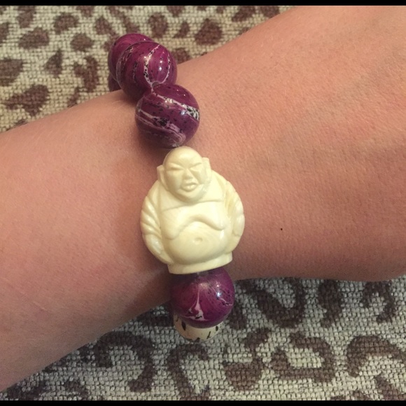 Handmade! BNWT Buddha oversized stretch bracelet - Picture 3 of 5