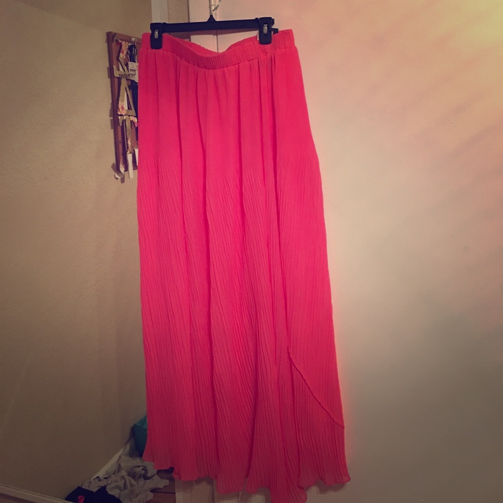 Pink flared skirt