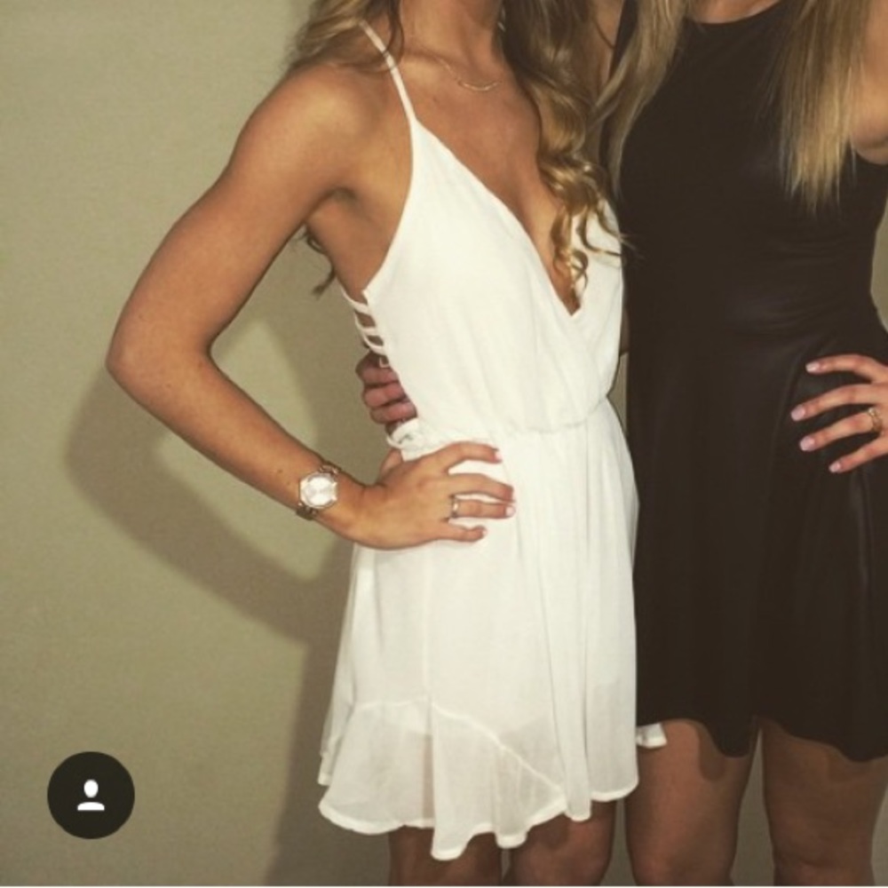 White open back, loose romper