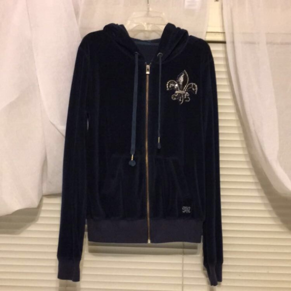 Dark blue velvet sweater