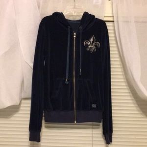 Dark blue velvet sweater