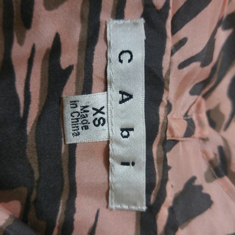 ❌SOLD❌Cabi #104 Pink Gray Zebra Print Silk Top - Picture 5 of 5