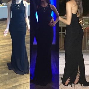 Black, bodycon long dress