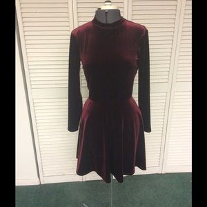 American Apparel Velvet Backless Skater Dress