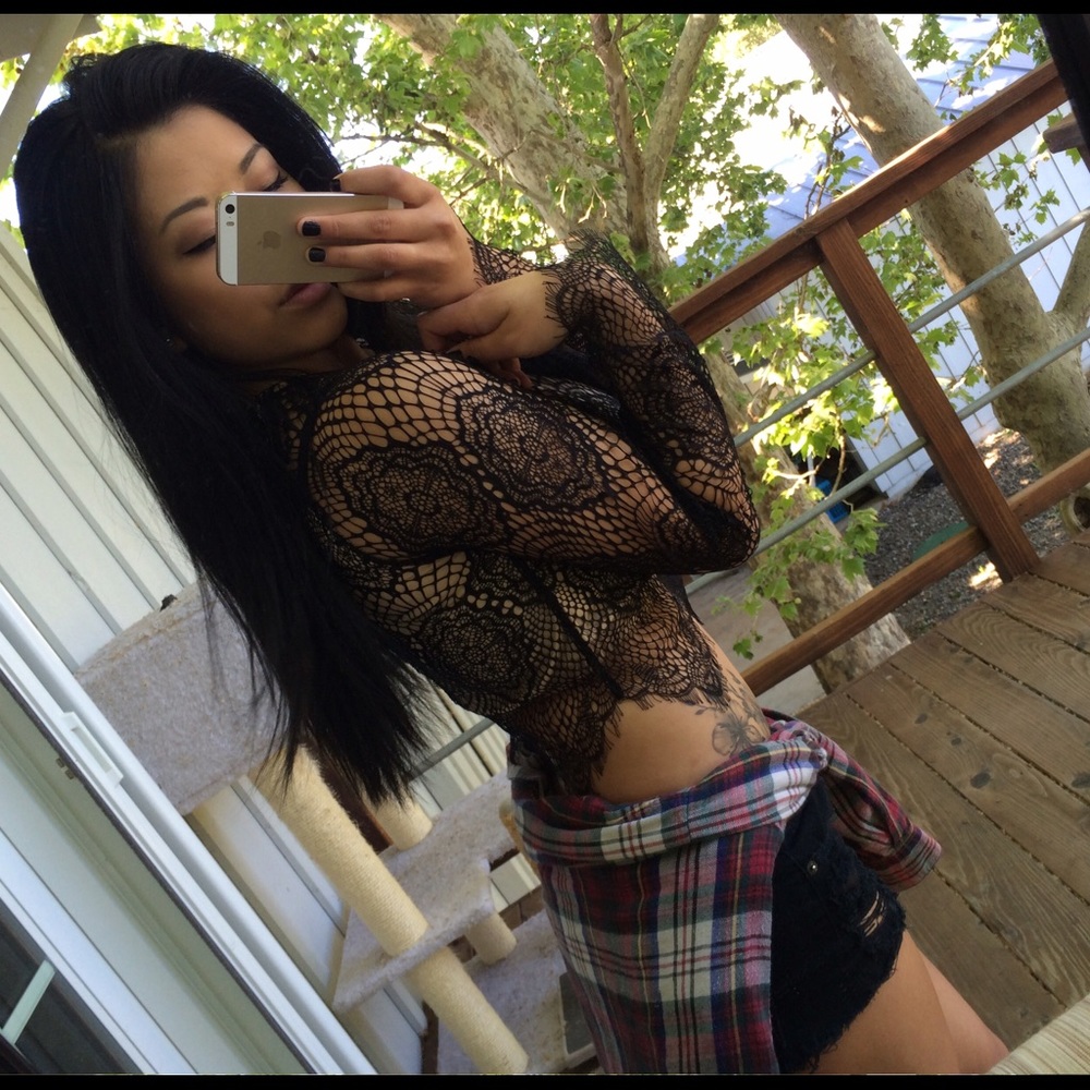 Luxe eyelash lace crop top