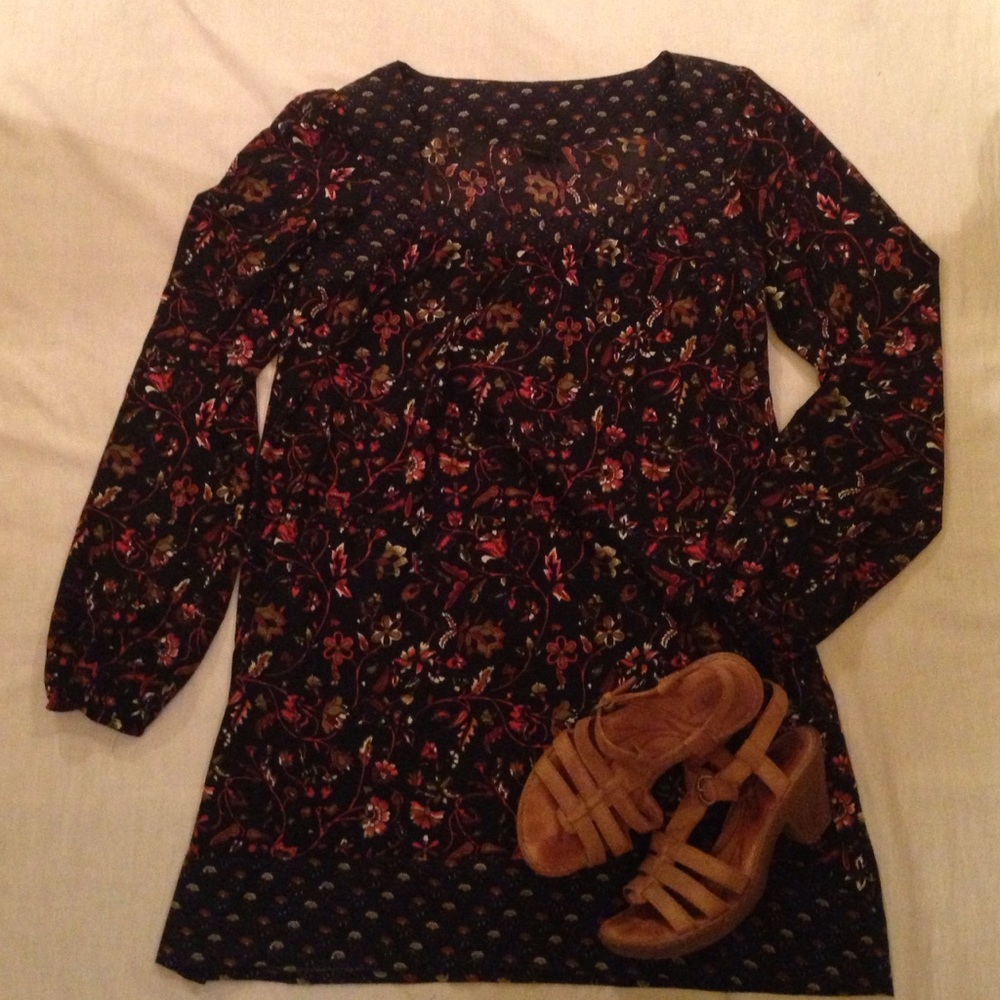 Vero Moda square neck tunic dress floral pattern
