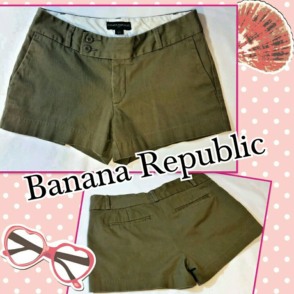 Banana Republic Size 4 Olive Khaki Green Shorts