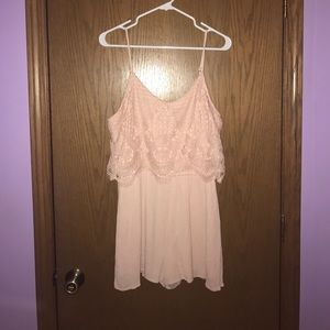 Pink lace romper