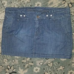 Cotton Denim Mini Skirt