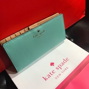 Kate Spade Soft Aqua Wallet Brand New
