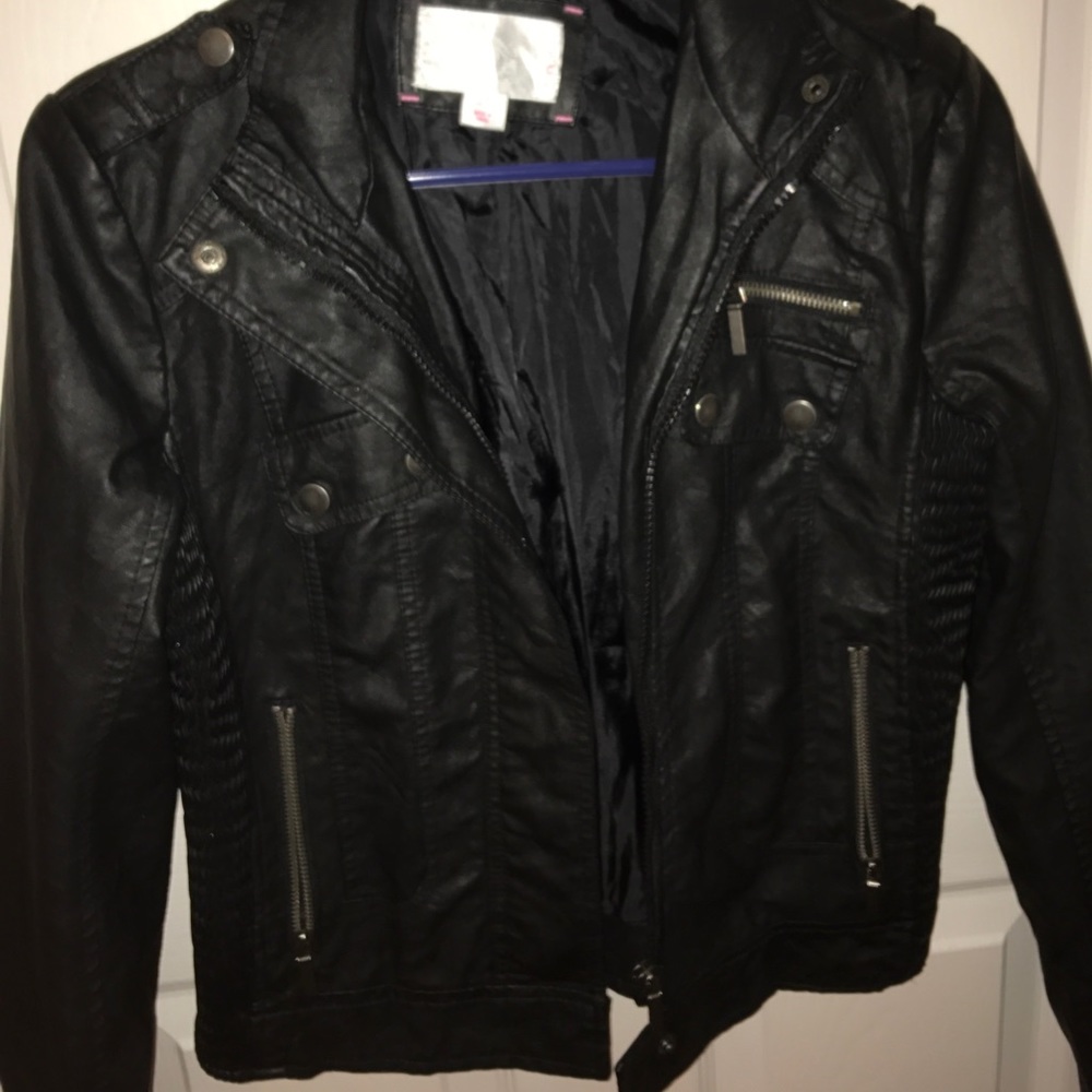 Black leather jacket