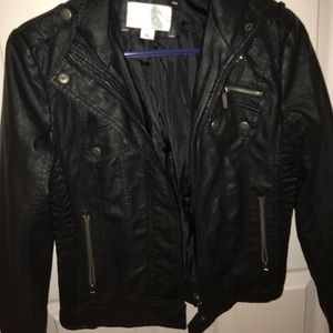 Black leather jacket