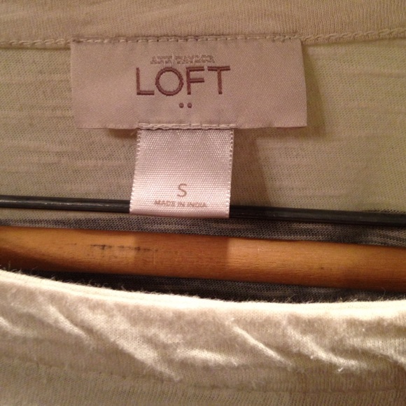 Ann Taylor Loft boat neck Longsleeved striped tee - Picture 2 of 4