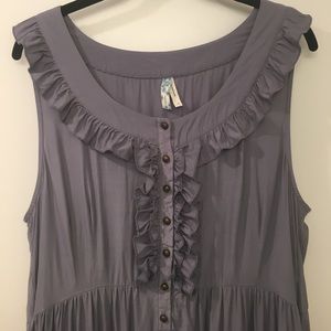 Anthropologie Maeve gray ruffle dress, size XL