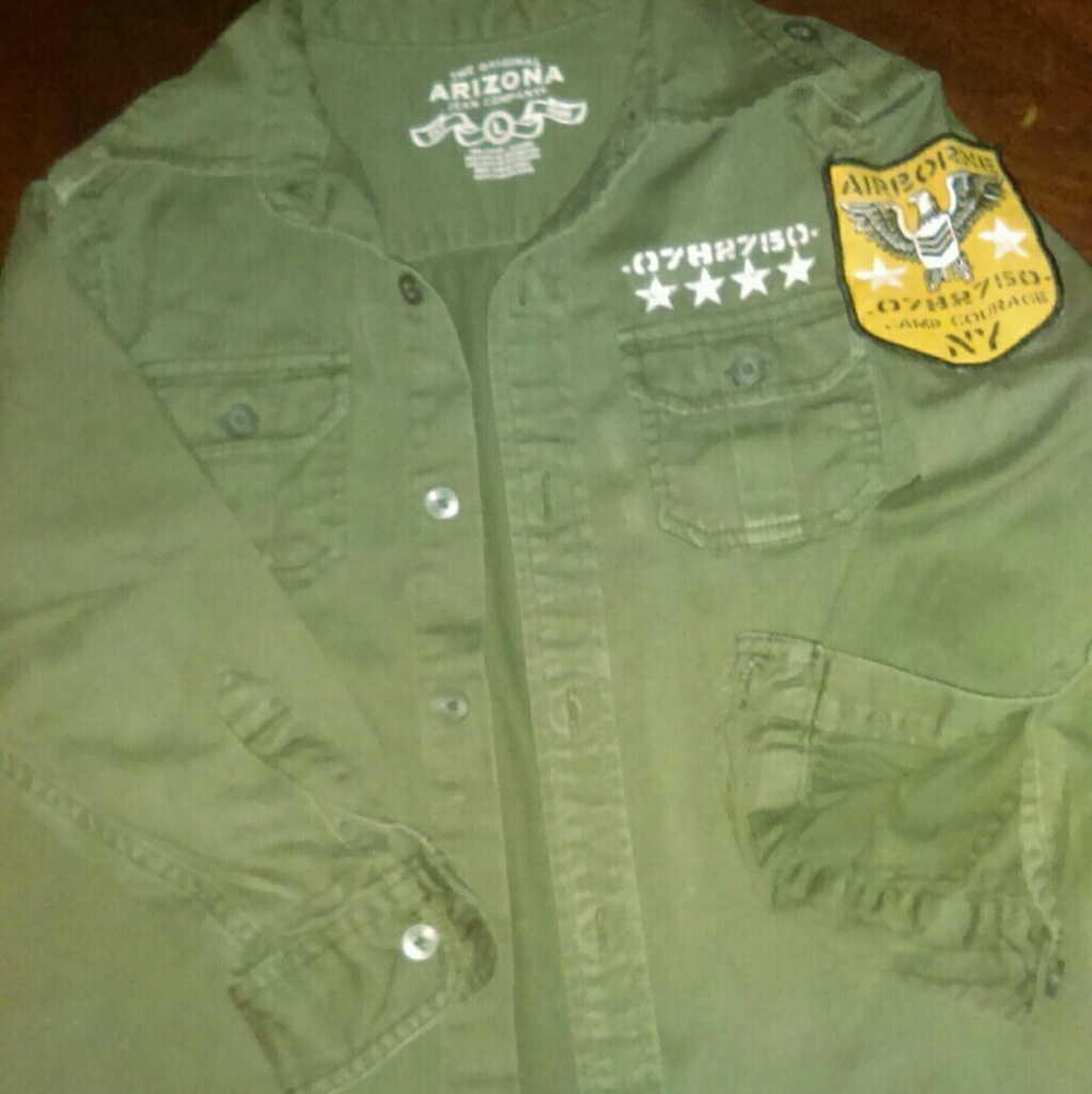 Combat button up  green