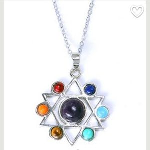 Chakra Reiki Necklace-Star Of David- Natural Stone
