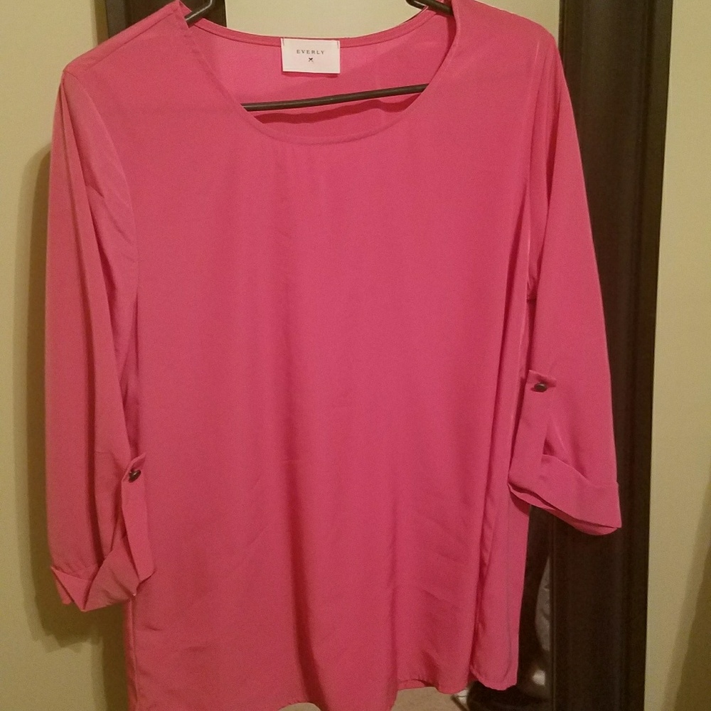 Hot pink three-quarter blouse