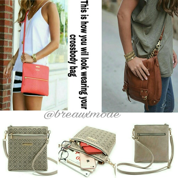 SALE Natural Faux Leather Cross Body - Picture 2 of 3